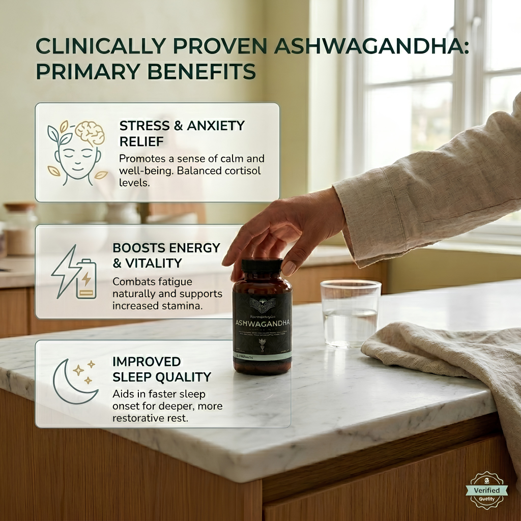 Ashwagandha Extract 10% Withanolides — 90 Vegan Capsules | Standardised KSM Grade