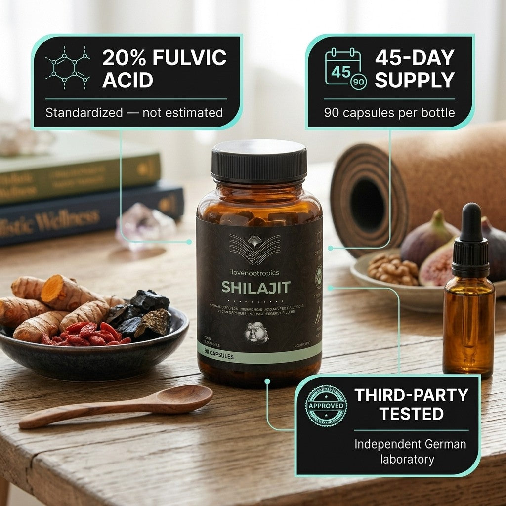 Shilajit (20% Fulvic Acid) - 90 vegan capsules